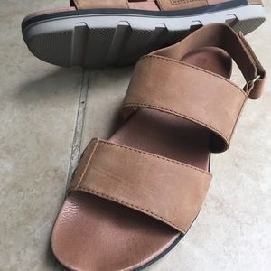Sorel Brown Leather Sandals
